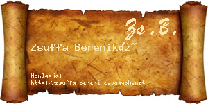 Zsuffa Bereniké névjegykártya
